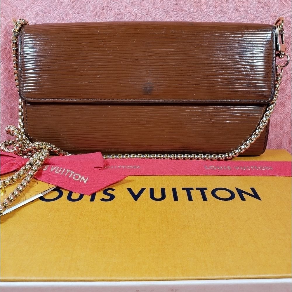 Louis Vuitton Brown Epi Leather Chain Wallet (Chain not included)